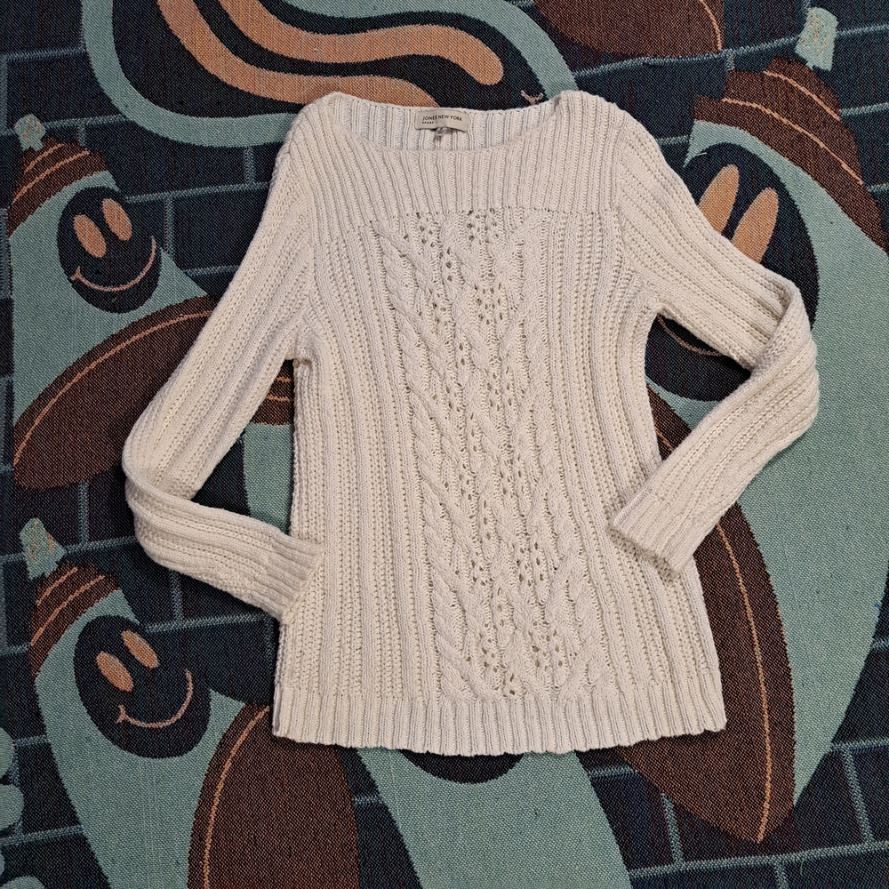 🌈JONES NEW YORK CABLE KNIT SWEATER-M